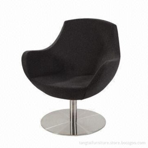 Round Office Task Chair, Made of Stainless Steel and PU/Fabric, 750 x 740 x 840mm Size
